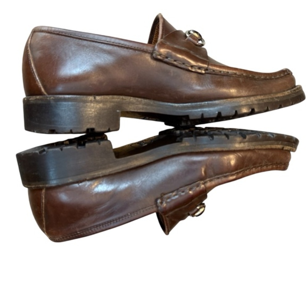 Gucci Men’s 8 Horsebit Loafers Brown Leather Silver Old Money Equestrian Classic - Picture 7 of 16